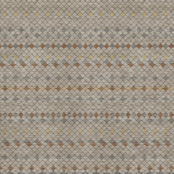 HomeRoots 8' Taupe Copper & Gold Striped Area Rug - Washable, UV-Protected, Durable for Stylish Living Spaces 693568