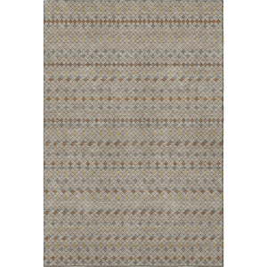 HomeRoots 9' X 12' Taupe Copper & Gold Striped Washable Area Rug - UV Protected, Soft, Durable & Stylish 693569