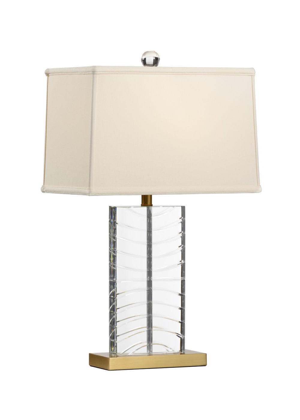 Chelsea House Summerset Crystal Lamp With Patterned Clear Crystal & Antique Brass Accents For Elegant Lighting 69357