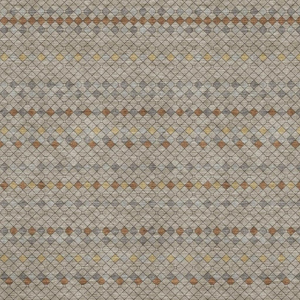 HomeRoots 10' Taupe Copper & Gold Striped Washable Area Rug - UV Protected, Durable, Stylish for Large Spaces 693570