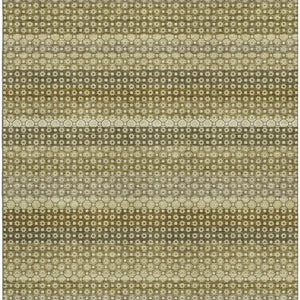 HomeRoots 9' X 12' Artichoke Green Striped Area Rug - Durable, Washable, UV Protected for Stylish Homes 693575