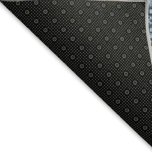 HomeRoots 8' Striped Washable Area Rug in Denim Blue & Gray - Durable, UV-Protected, Ideal for High-Traffic Spaces 693580