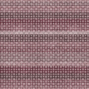 HomeRoots 9' X 12' Burgundy Merlot & Pink Striped Washable Area Rug with UV Protection for Modern Living Spaces 693587