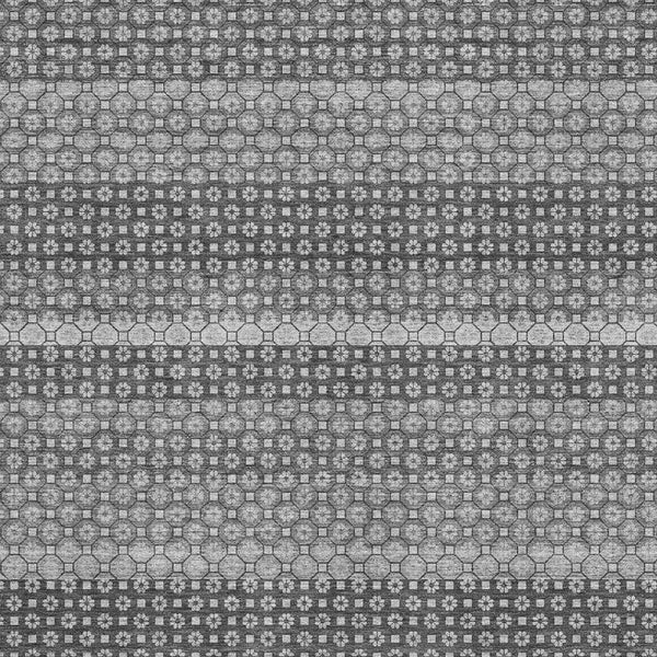 HomeRoots 5' X 8' Stylish Gray, Silver & Charcoal Striped Washable Area Rug with UV Protection & Non-Slip Backing 693590
