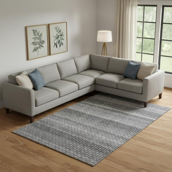 HomeRoots 10' Gray Silver Charcoal Striped Washable Area Rug - UV Protected, Durable, Stain Resistant Design 693594