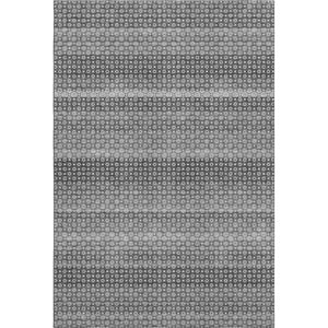 HomeRoots 10' Gray Silver Charcoal Striped Washable Area Rug - UV Protected, Durable, Stain Resistant Design 693594