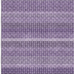 HomeRoots 5' X 8' Soft Lavender & Lilac Striped Washable Area Rug with UV Protection for Everyday Use 693596