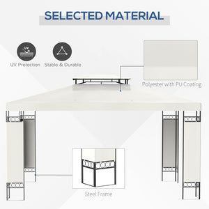 English Elm Outsunny 10' X 13' Elegant Double Roof Gazebo Canopy For Outdoor Shade, Stylish Garden Decor & Shelter W2225P200543-GIGA