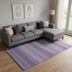 HomeRoots 10' X 14' Lavender and Lilac Striped Area Rug - UV Protected, Stain Resistant, Non-Slip Design! 693600