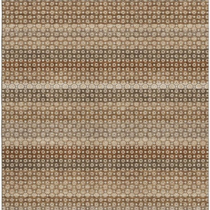 HomeRoots 8' Striped Washable Area Rug in Rust, Beige & Taupe – UV Protected, Durable & Easy-Clean Design 693604