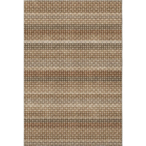 HomeRoots 8' Striped Washable Area Rug in Rust, Beige & Taupe – UV Protected, Durable & Easy-Clean Design 693604