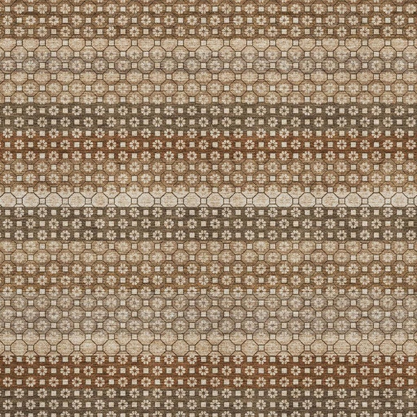 HomeRoots 10' X 14' Washable Rust Beige & Taupe Striped Area Rug with UV Protection - Durable & Stylish Solution 693606