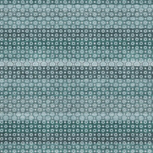 HomeRoots 8' Teal Gray & Ivory Striped Washable Area Rug with UV Protection – Durable, Stain-Resistant Design 693610