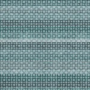 HomeRoots 10' Teal Gray and Ivory Striped Washable Area Rug - UV Protected, Durable, Stylish for Any Room 693612