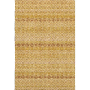 HomeRoots 8' Wheat Gold and Beige Striped Area Rug - Washable, UV-Protected, Stain-Resistant for Easy Care! 693622
