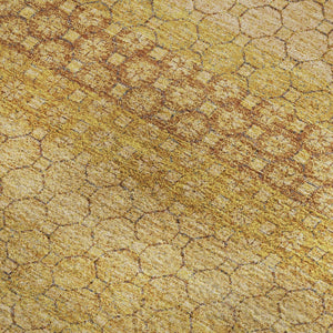HomeRoots 8' Wheat Gold and Beige Striped Area Rug - Washable, UV-Protected, Stain-Resistant for Easy Care! 693622