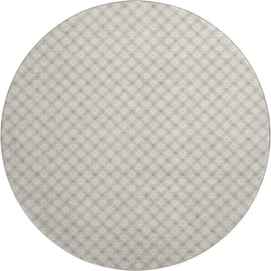 HomeRoots 8' X 8' Beige And Ivory Geometric Washable Round Rug – Stylish, Durable, UV-Protected for Homes 693627
