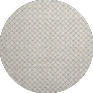 HomeRoots 8' X 8' Beige And Ivory Geometric Washable Round Rug – Stylish, Durable, UV-Protected for Homes 693627