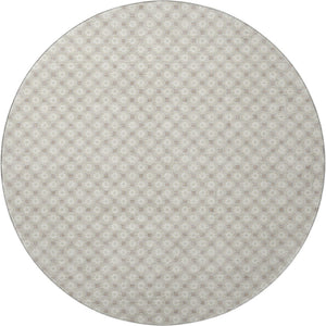 HomeRoots 8' X 8' Beige And Ivory Geometric Washable Round Rug – Stylish, Durable, UV-Protected for Homes 693627