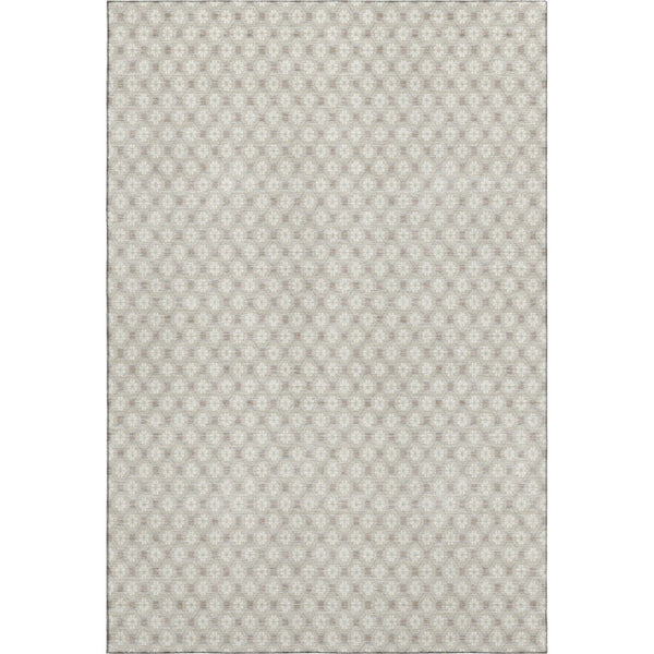 HomeRoots 8' Beige and Ivory Geometric Area Rug – Washable, Stain-Resistant, UV-Protected for Modern Spaces 693628
