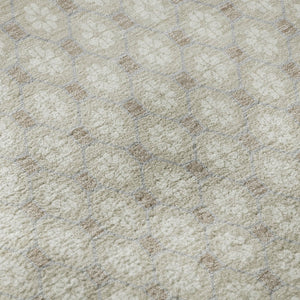 HomeRoots 8' Beige and Ivory Geometric Area Rug – Washable, Stain-Resistant, UV-Protected for Modern Spaces 693628