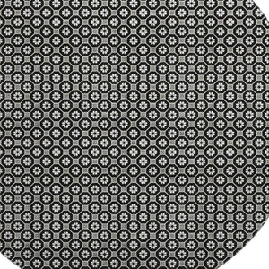 HomeRoots 8' X 8' Modern Black Gray Silver Geometric Washable Round Rug with UV Protection & Non-Slip Backing 693633