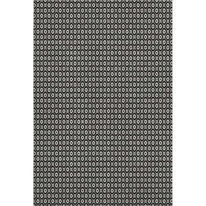 HomeRoots 8' Modern Geometric Area Rug in Black, Gray & Silver - Washable, UV-Protected & Stain-Resistant Design 693634