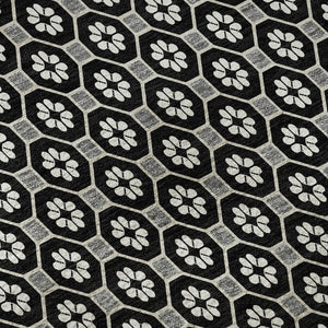 HomeRoots 10' Geometric Area Rug in Black, Gray & Silver - Washable, UV Protected, Non-Slip for Busy Homes 693636