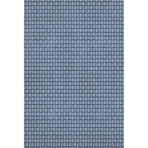 HomeRoots 8' Stylish Blue and Ivory Geometric Washable Area Rug with UV Protection for High-Traffic Spaces 693640