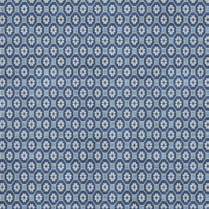 HomeRoots 9' X 12' Blue and Ivory Geometric Washable Area Rug with Stain Resistance and UV Protection Benefits 693641
