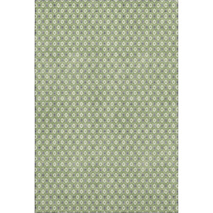 HomeRoots 9' X 12' Washable Area Rug in Green, Gray & Ivory - Stylish, Durable, Stain Resistant with UV Protection! 693647