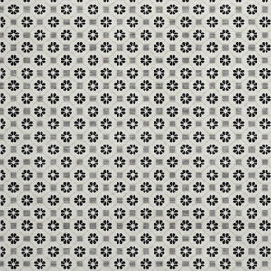 HomeRoots 8' Round Geometric Rug in Ivory, Black & Gray - Washable, Stain Resistant, UV Protected for Homes 693651