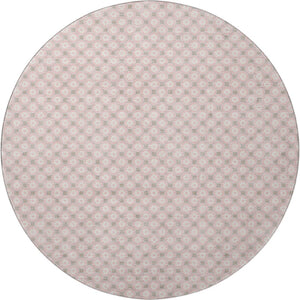 HomeRoots 8' X 8' Modern Pink Ivory Gray Geometric Washable Round Rug with UV Protection for Stylish Living 693663