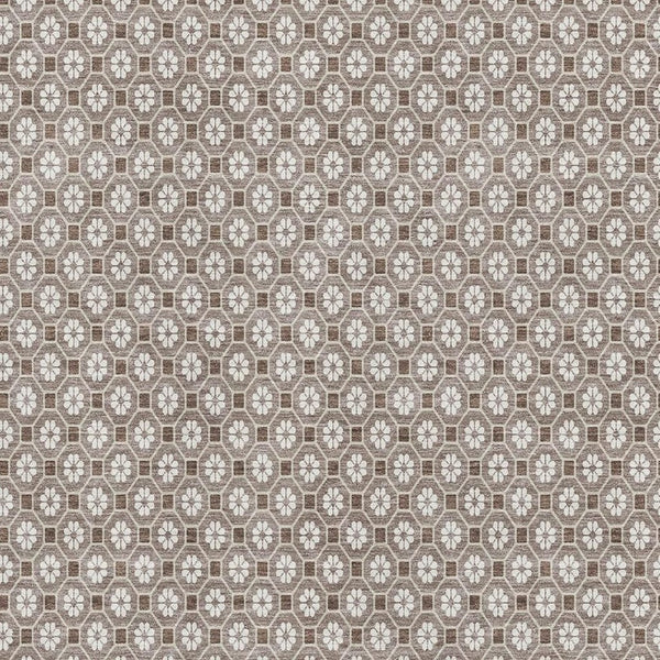 HomeRoots 5' X 8' Taupe Brown Geometric Area Rug - Washable, UV Protected, Perfect for Busy Homes & Style 693668