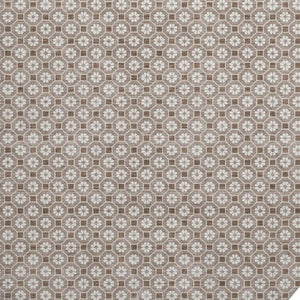HomeRoots 8' X 8' Taupe Brown & Ivory Geometric Round Rug - Washable, UV-Protected, Durable for Indoor & Outdoor Use 693669