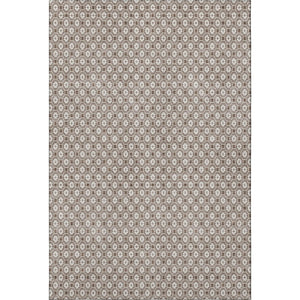 HomeRoots 8' Taupe Brown & Ivory Geometric Area Rug - Washable, UV Protected, Perfect for High-Traffic Spaces! 693670