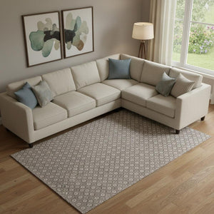 HomeRoots 10' Taupe Brown & Ivory Geometric Washable Area Rug with UV Protection for Modern Spaces & Easy Care 693672