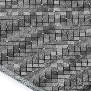 HomeRoots 8' Stylish Gray Silver Charcoal Geometric Washable Area Rug with UV Protection for Homes & Pets 693688