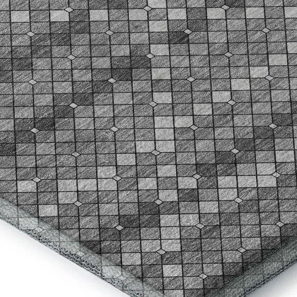 HomeRoots 10' Washable Gray Silver Charcoal Geometric Area Rug with UV Protection - Ideal for Active Homes! 693690