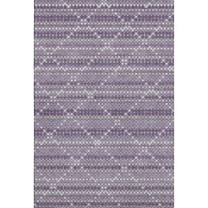 HomeRoots 10' Geometric Washable Area Rug in Purple, Gray & Ivory - UV Protection, Stain Resistant & Non-Slip 693696