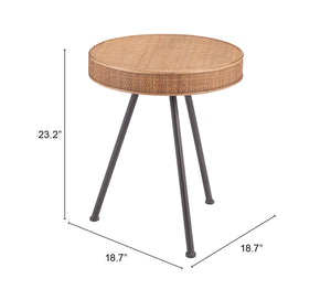 Stuart Side Table Natural 109593 Zuo Modern