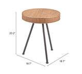 Stuart Side Table Natural 109593 Zuo Modern