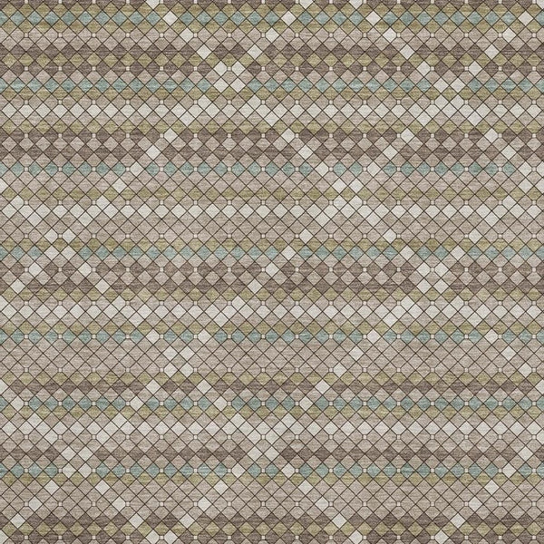 HomeRoots 5' X 8' Taupe Brown and Ivory Geometric Washable Area Rug – Durable, Stylish, Stain-Resistant, UV Protected 693704