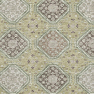 HomeRoots 8' Oversized Floral Area Rug in Artichoke Green, Brown & Ivory - Washable, UV-Protected & Durable 693712