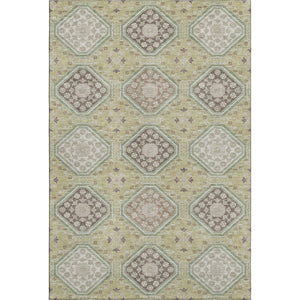 HomeRoots 9' X 12' Artichoke Green Floral Area Rug - Washable, Stain-Resistant, UV Protected for High Traffic Areas 693713