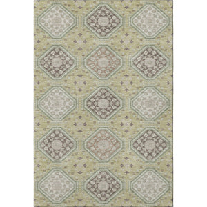 HomeRoots 9' X 12' Artichoke Green Floral Area Rug - Washable, Stain-Resistant, UV Protected for High Traffic Areas 693713