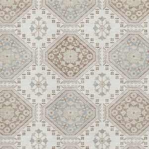 HomeRoots 5' X 8' Floral Area Rug in Ivory, Brown & Gray – Washable, UV Protected, Stain Resistant & Soft! 693728