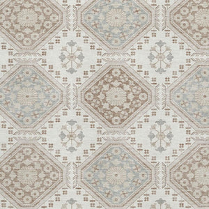 HomeRoots 8' Elegant Ivory Brown and Gray Floral Washable Area Rug – UV Protected, Non-Slip, Easy Care Design 693730