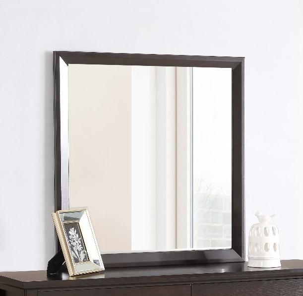 English Elm Primo G1300-M Mirror Espresso Finish 36"x36" — Durable Wood Veneer Frame, Low Distortion Glass Elegance B078107966