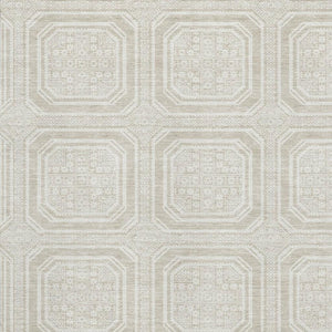 HomeRoots 10' Modern Geometric Beige Ivory Taupe Area Rug - Washable, UV-Protected & Stain-Resistant Design 693768